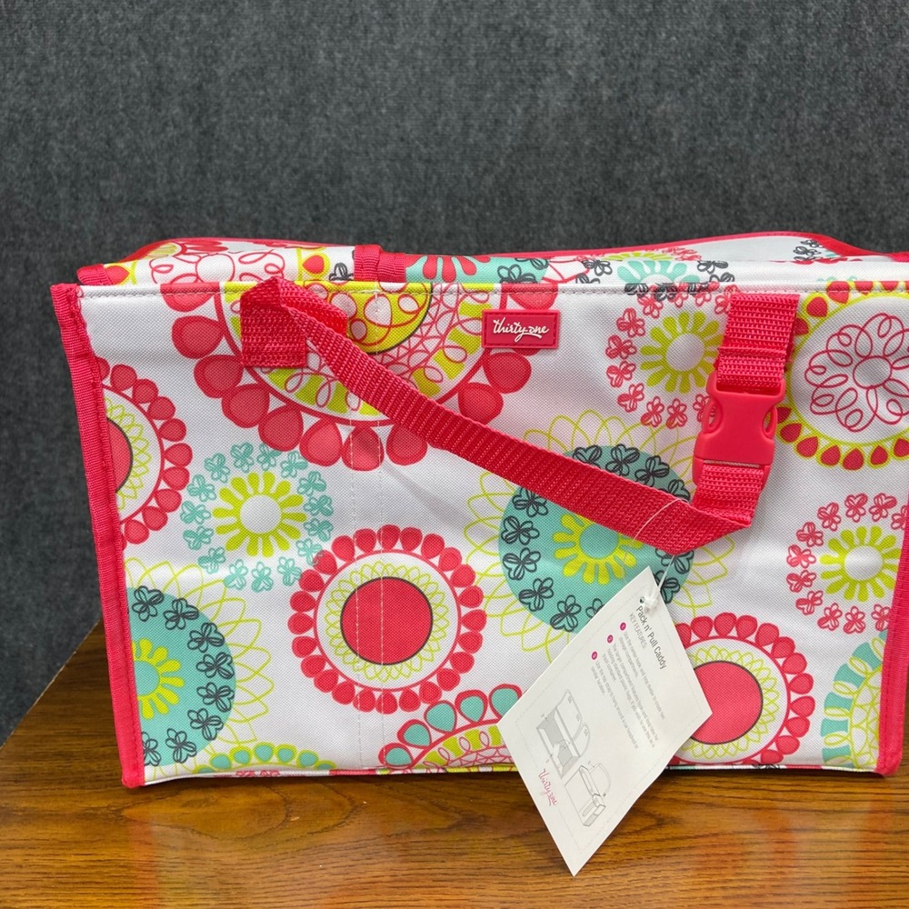 Thirty One Pack n' Pull Caddy Tote Organizer Citrus Medallion Picnic Road Trip